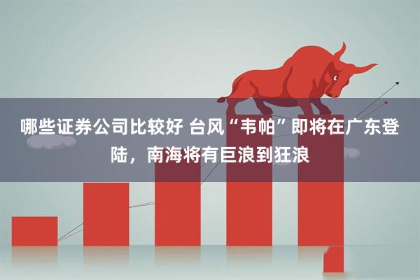 哪些证券公司比较好 台风“韦帕”即将在广东登陆，南海将有巨浪到狂浪